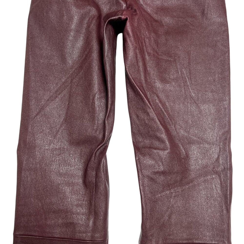 Mackage Lamb Leather Skinny Pants Size 8 Maroon Stretch Zip Luxe Leggings CANADA - Picture 12 of 13